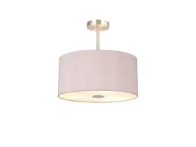DK0413  Baymont 40x18cm Semi Flush 3 Light Satin Nickel, Taupe/Halo Gold, Frosted Diffuser